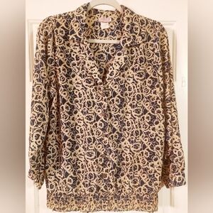 Vintage 90's Lauren Lee Long Sleeve Button-down Blouse Top Size 18W